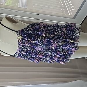 Silk floral tiered tank size small